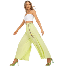 Och Bella Ženske hlače Surie iz valovitega materiala OCH BELLA limetno zelena TW-SP-BI-81733.14_385262 L