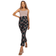 ITALY MODA Ženske kariraste hlače TILDA black-green DHJ-SP-3689.08_386075 XL