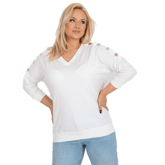 RELEVANCE Ženska bluza z izrezom v obliki črke V plus size MARGIE ecru RV-BZ-7728.74P_385279