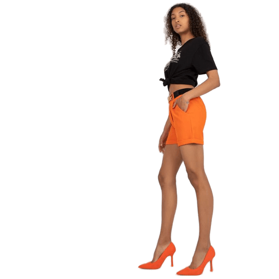 ITALY MODA Ženske kratke hlače z visokim pasom elegantne SIKA oranžna DHJ-SN-13186-1.70_387083