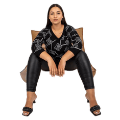 RELEVANCE Ženske bombažne bluze z izrezom plus size NORMA black RV-BZ-7571.79_386969 Univerzalni