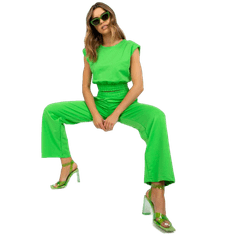RUE PARIS Ženski komplet širokih hlač RUE PARIS svetlo zelene barve WN-KMPL-VE09.05_387628 L