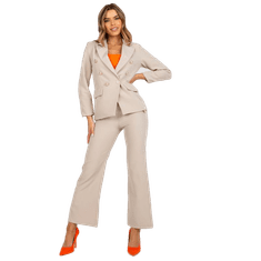 ITALY MODA Ženska jakna z dvojnim pasom LINE bež DHJ-MA-15555.00P_387616 XL