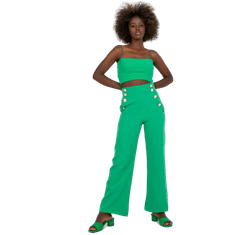 ITALY MODA Ženske hlače z visokim pasom BEA green DHJ-SP-16008.01X_387647 S