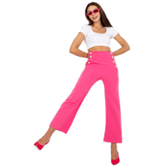 ITALY MODA Ženske hlače z visokim pasom TRIDA roza DHJ-SP-16008.01X_387648 2XL