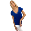 Ženska bluza z V-izrezom in čipko CASEY temno modra MB-BZ-3790.51_387841 S-M