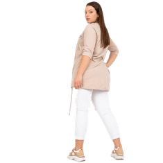RELEVANCE Ženska asimetrična bluza plus size s 3/4 rokavi v bež barvi RV-SK-7726.56P_386949 Univerzalni