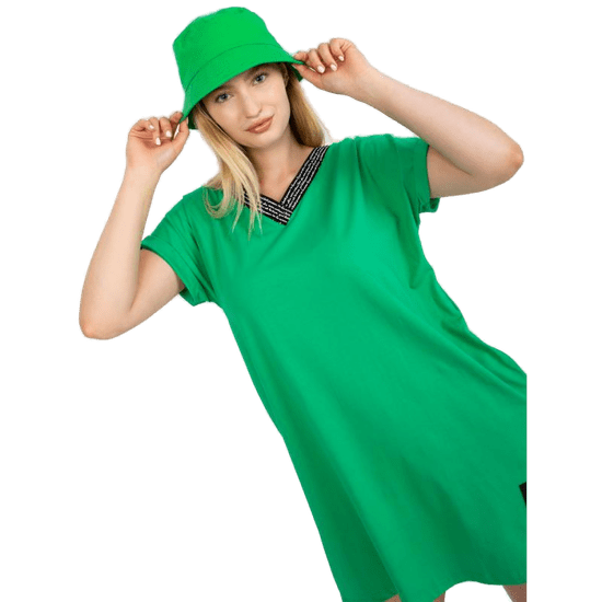 RELEVANCE Ženska plus velikost bluza z žepi VENTURA zelena RV-BZ-7862.10P_387562