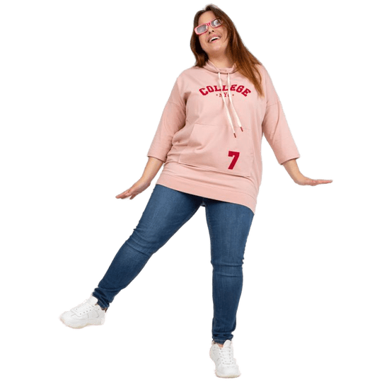 RELEVANCE Ženske dolge bombažne bluze plus size TAMARA roza RV-BZ-7879.16P_387547