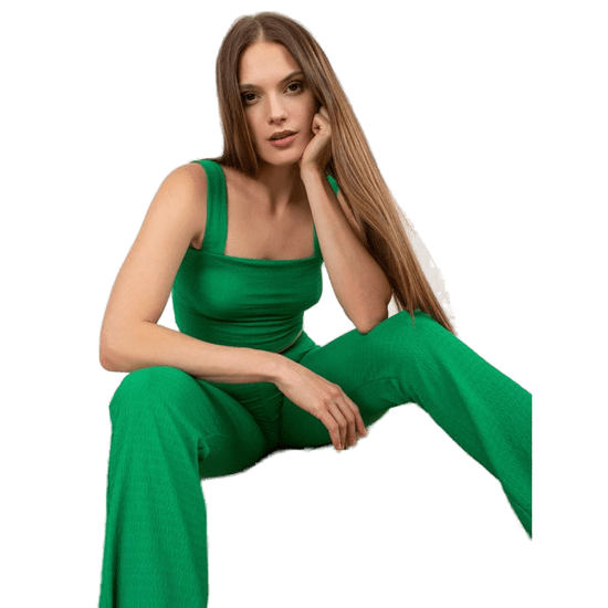 ITALY MODA Ženski komplet za prosti čas s hlačami VEDA green DHJ-KMPL-15828_388181