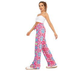 ITALY MODA Ženske hlače s širokimi nogavicami in vzorci PATY roza DHJ-SP-13587.66P_388152 Univerzalni