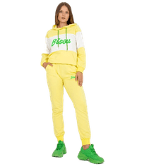FANCY Ženski ženski komplet z jopico s kapuco ZAVANA rumeno zelen FA-KMPL-7925.79P_388560 S-M