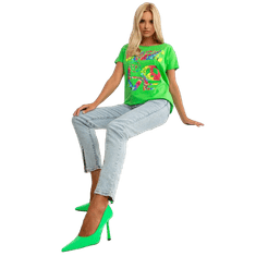 FANCY Ženska bluza s potiskom bombaž QILL svetlo zelena FA-BZ-7964.93_388555 Univerzalni