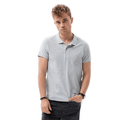 OMBRE Moška enobarvna polo majica VAL siva MDN18327 M