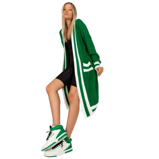 RUE PARIS Ženski oversize pulover RUE PARIS zelene barve LC-SW-0291.06X_389895