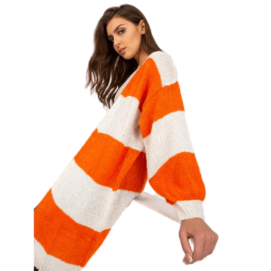Och Bella Ženski pleten pulover OCH BELLA ekru-oranžna TW-SW-BI-M3022.29X_390092