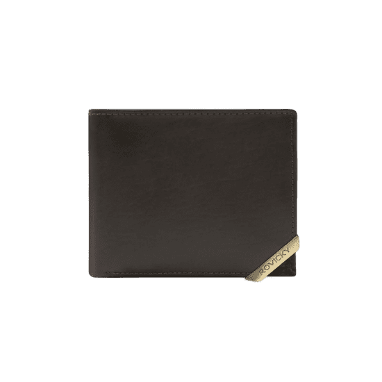 Rovicky Moška denarnica iz pravega pravega usnja OFIR temno rjava N993-RVTM-GL_390369