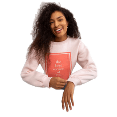 Ex moda Ženski pulover z oversize potiskom MYRTIE svetlo roza EM-BL-617-3.15P_392557 Univerzalni