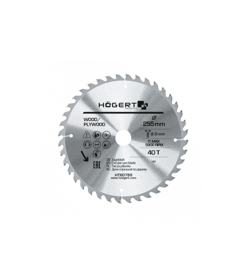 Hoegert HT6D789 ŽAGIN LIST 255X40TX30