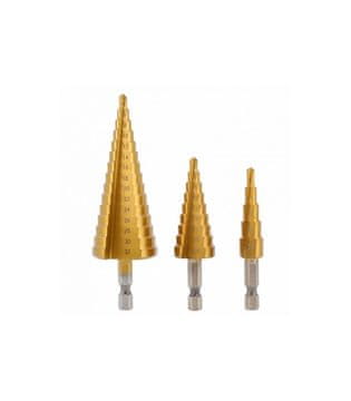 Hoegert Set stopničastih svedrov, 3-delni