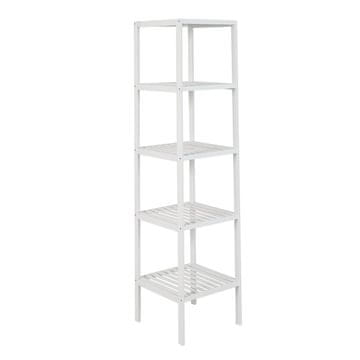 Northix Polica za shranjevanje iz bambusa, 5 polic - bela