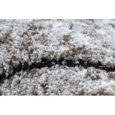 eoshop Moderna okrogla preproga COZY 8872 Stena, geometrijska, trikotniki - Strukturna, dve ravni flisa, rjava ( - Velikost: krog 120 cm)
