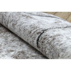 eoshop Moderna okrogla preproga COZY 8872 Stena, geometrijska, trikotniki - Strukturna, dve ravni flisa, rjava ( - Velikost: krog 120 cm)