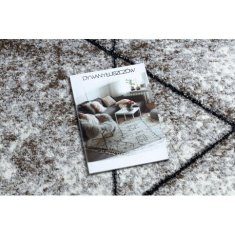 eoshop Moderna okrogla preproga COZY 8872 Stena, geometrijska, trikotniki - Strukturna, dve ravni flisa, rjava ( - Velikost: krog 120 cm)