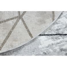 eoshop Moderna okrogla preproga COZY Poligoni, geometrijski,trikotniki - Strukturna, dve ravni flisa, siva ( - Velikost: krog 200 cm)
