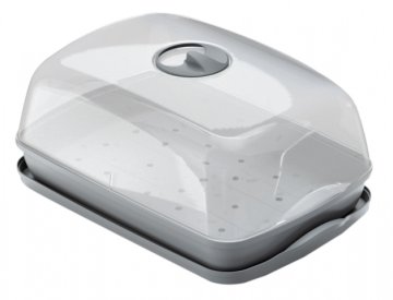 Prosperplast Mini rastlinjak RESPANA TABLE 3v1 s prezračevanjem siva 39x26x19cm