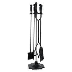 TURBO Fan Orodje za kamin s stojalom, črna kovina, 80 cm – 205BL