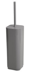 Gedy SEVENTY Samostoječa WC Ščetka, Siva, Kvadratna, 387mm