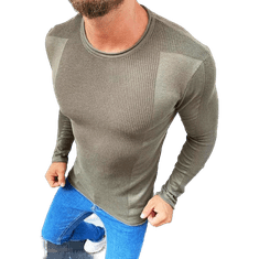 Dstreet Moški dolgi pulover v barvi kakija wx1585 XL