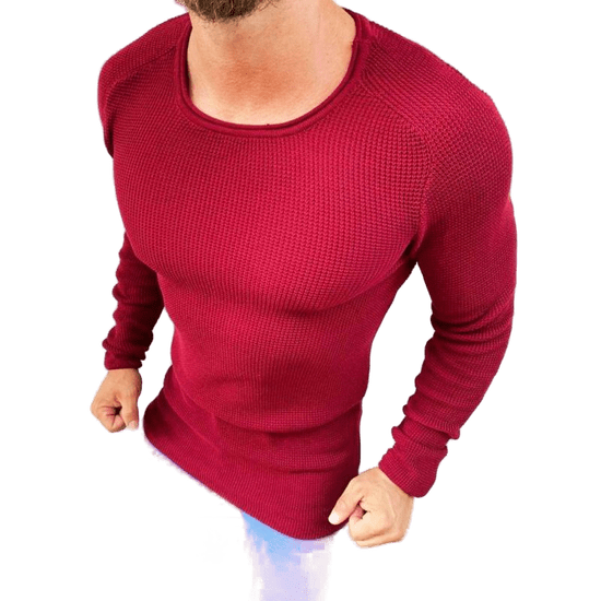 Dstreet Moški celopostavni pulover v bordo barvi wx1614