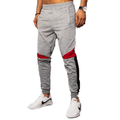 Dstreet Moške nepotiskane športne hlače sive barve KNOW ux3241 M