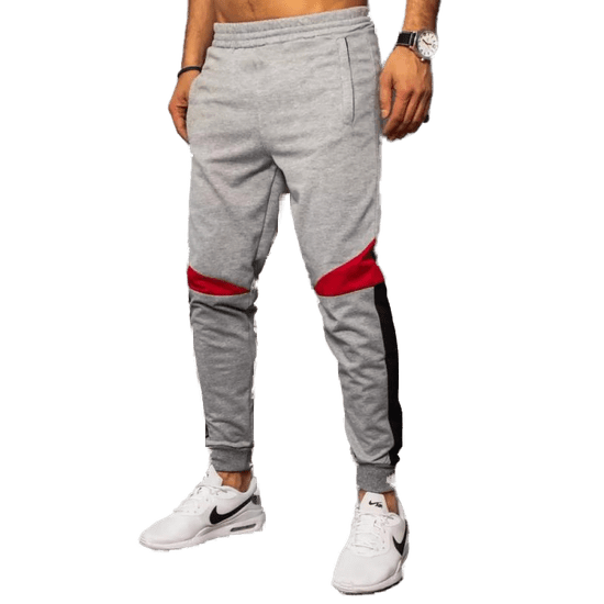 Dstreet Moške nepotiskane športne hlače sive barve KNOW ux3241
