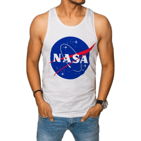 Dstreet Moška majica s kratkimi rokavi z natisnjenim belim logotipom NASA rx4673