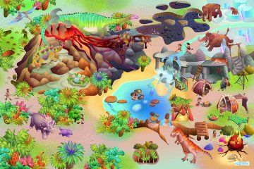 Marko Lateksna podloga s 3D učinkom - Park dinozavrov, 100x150