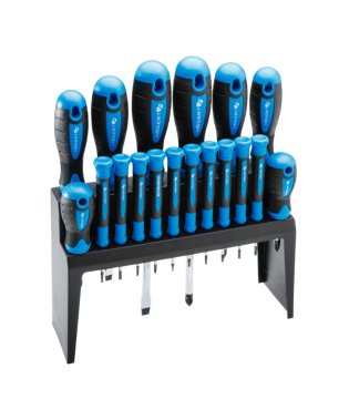 Hoegert SET IZVIJAČEV 18-DELNI, S2, Ravni 6x38/5x75/6x100/8x150mm, PH1x75/PH2X38/PH2X100/PH3X150MM, Precizni ravni 2.5x40/3.0x40mm, Precizni PH00/PH0x40, Torx T5/T6/T7/T8/T9/T10X40mm
