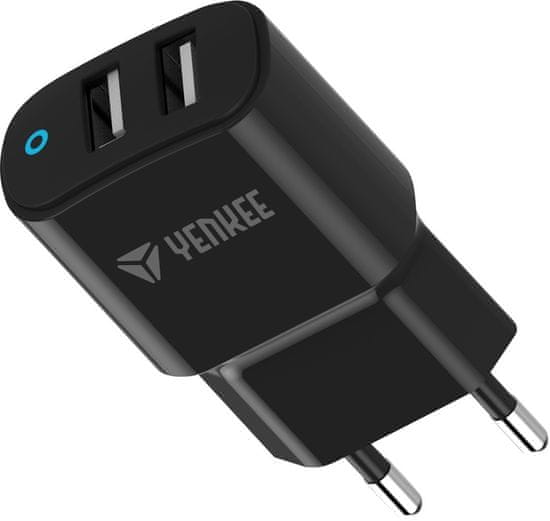 Yenkee YAC 2024 BK dvojni USB polnilnik, 2,4A