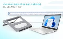 I-TEC kovinska hladilna podloga za prenosne računalnike (do 15,6") + USB-C priklopna postaja (PD 100W)