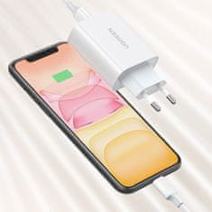 Ugreen Omrežni polnilnik USB-C Power Delivery 30 W Quick Charge 4.0 bele barve