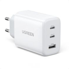 Ugreen Hitri polnilec 2x USB-C USB 65W PD QC bele barve