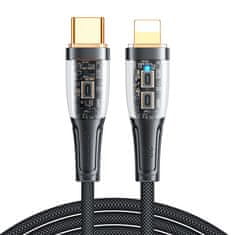 Joyroom Kabel z inteligentnim izklopom USB-C - iPhone Lightning 1,2 m - črn