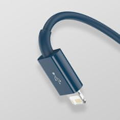 BASEUS 3v1 univerzalni kabel USB - Lightning / USB-C / micro USB 3,5 A 1,5 m modri