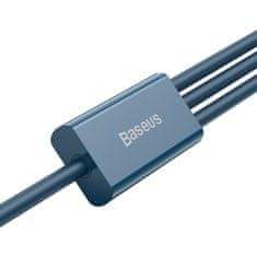 BASEUS 3v1 univerzalni kabel USB - Lightning / USB-C / micro USB 3,5 A 1,5 m modri