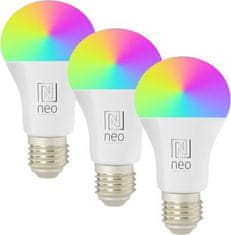 Immax NEO SMART set 3x LED žarnica E27 11W RGB+CCT barvna in bela, zatemnitev, Zigbee, TUYA