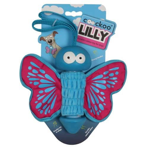 EBI COOCKOO LILLY gumijasta igrača za pse 27x20x7,5cm roza metulj