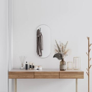 Vidaxl vidaXL Stensko ogledalo, srebrno, 70x30 cm, ovalno