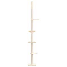 Vidaxl Mačje drevo od tal do stropa krem 263,5-289,5 cm